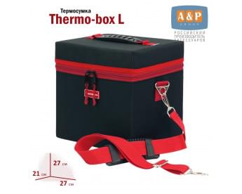 Термосумка "Thermo-box" (Термо-бокс). Размер L. Цвет: черный с красной окантовкой.