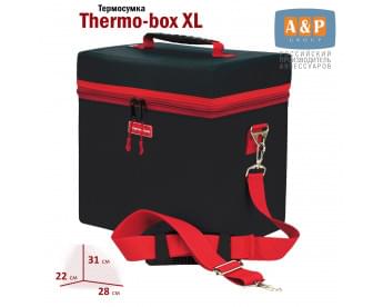 Термосумка "Thermo-box" (Термо-бокс). Размер XL. Цвет: черный с красной окантовкой.