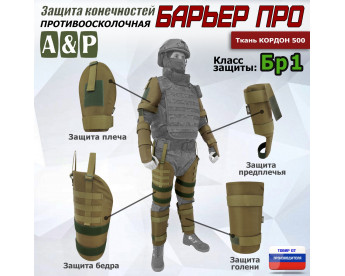 Комплект противоосколочной защиты "Барьер ПРО". Класс защиты Бр 1. Цвет: койот.