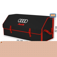 Органайзер-саквояж "Союз" в багажник Audi (Ауди), размер XXL. Цвет: черный с красной окантовкой.