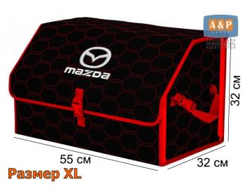 Органайзер-саквояж "Союз" в багажник Mazda (Мазда), размер XL. Цвет: черный с красной прострочкой Соты.
